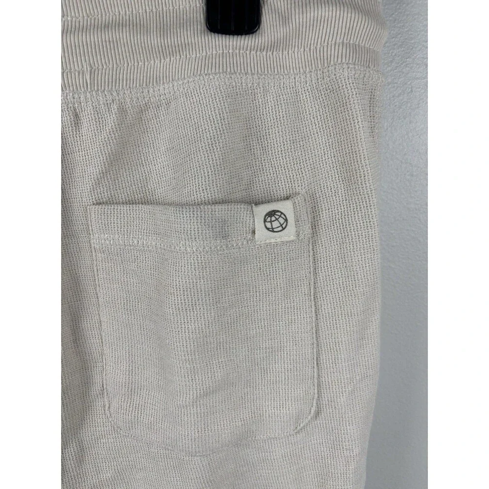 Free Planet Sweatpants Mens 32 M Cotton Fleece Jogger Drawstring Cream Rib Cuff